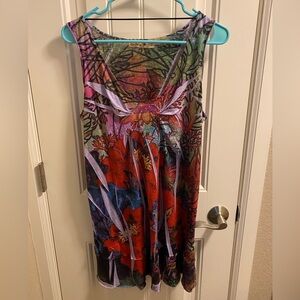 Unity World Wear Beach Top L Colorful Sublimation Blouse Tank Sleeve Shirt Large